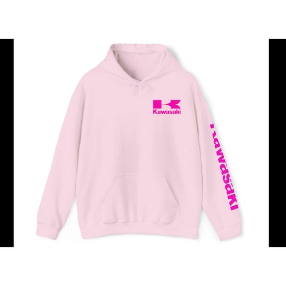 Kawasaki Hoodie Hot Pink hooded sweatshirt for racing https://jcjenney.etsy.com/ - Picture 5 of 7